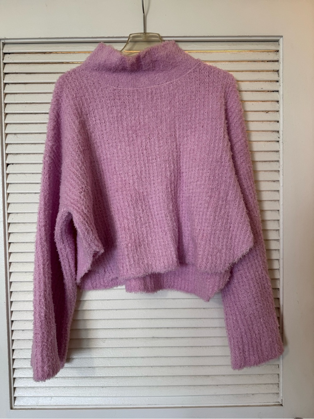 Fate Pastel Lavender Cropped Turtleneck Sweater